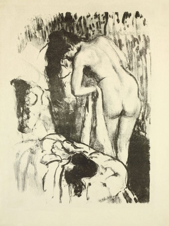 Nude Woman, Standing, Drying Herself By Edgar Degas Fine Art Print