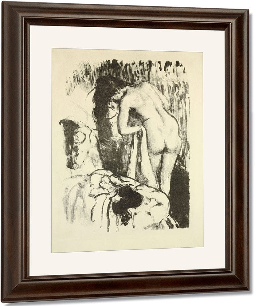 Nude Woman, Standing, Drying Herself By Edgar Degas Fine Art Print