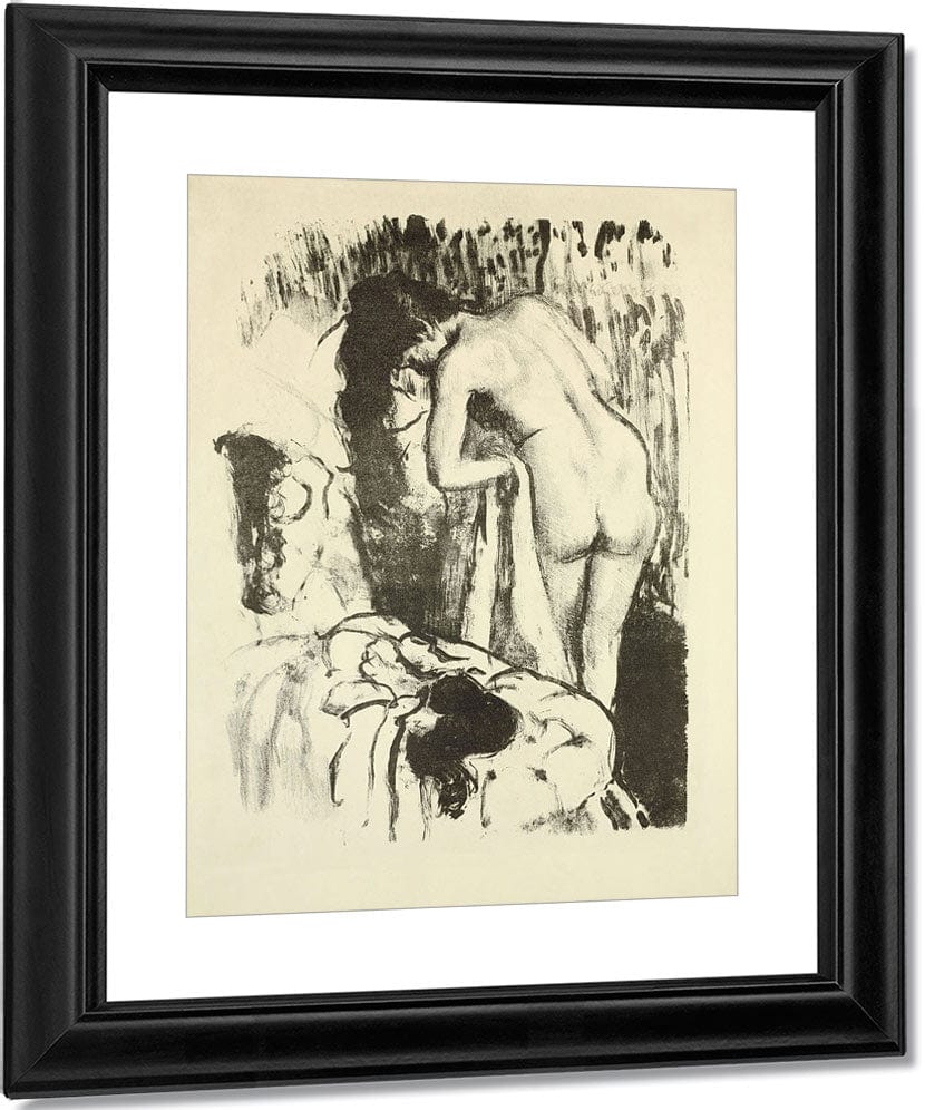 Nude Woman, Standing, Drying Herself By Edgar Degas Fine Art Print