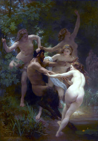 Nymphs And Satyr Painting William-Adolphe Bouguereau Canvas Art Fine Art Print