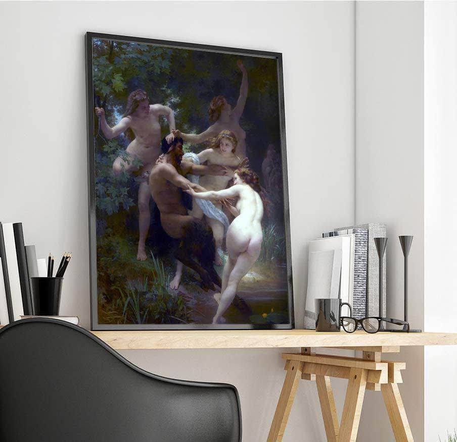 Nymphs And Satyr Painting William-Adolphe Bouguereau Canvas Art Fine Art Print