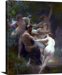 Nymphs And Satyr Painting William-Adolphe Bouguereau Canvas Art Fine Art Print