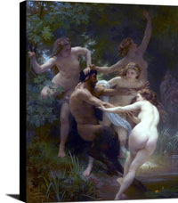 Nymphs And Satyr Painting William-Adolphe Bouguereau Canvas Art Fine Art Print