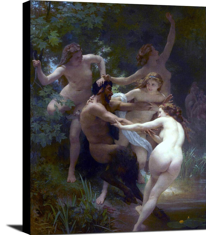 Nymphs And Satyr Painting William-Adolphe Bouguereau Canvas Art Fine Art Print
