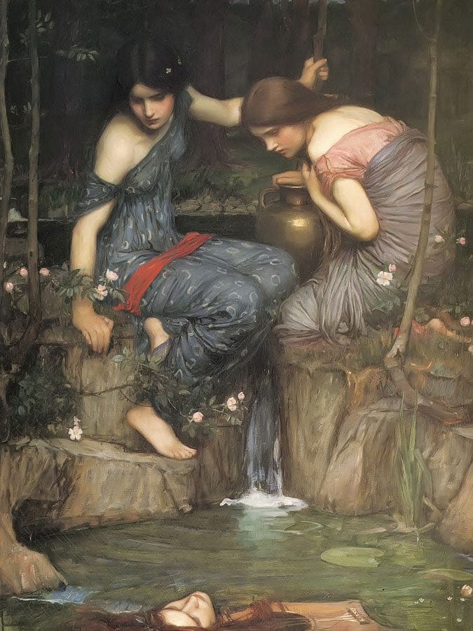 Nymphs Finding The Head Of Orpheus By John Waterhouse Fine Art Print