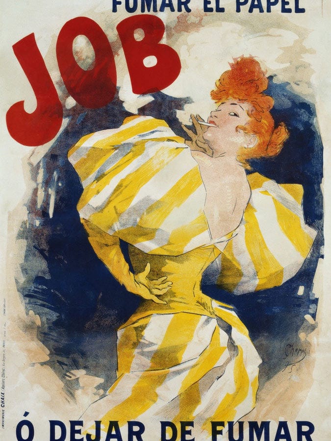 O' Dejar De Fumar Cigar Advertisement Poster By Jules Cheret Fine Art Print