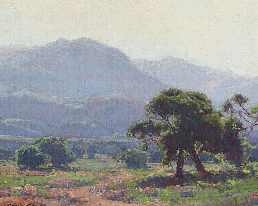 Oaks With Blue Hills Beyond By Edgar Payne Fine Art Print
