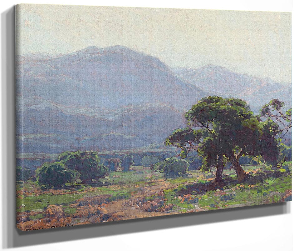 Oaks With Blue Hills Beyond By Edgar Payne Fine Art Print