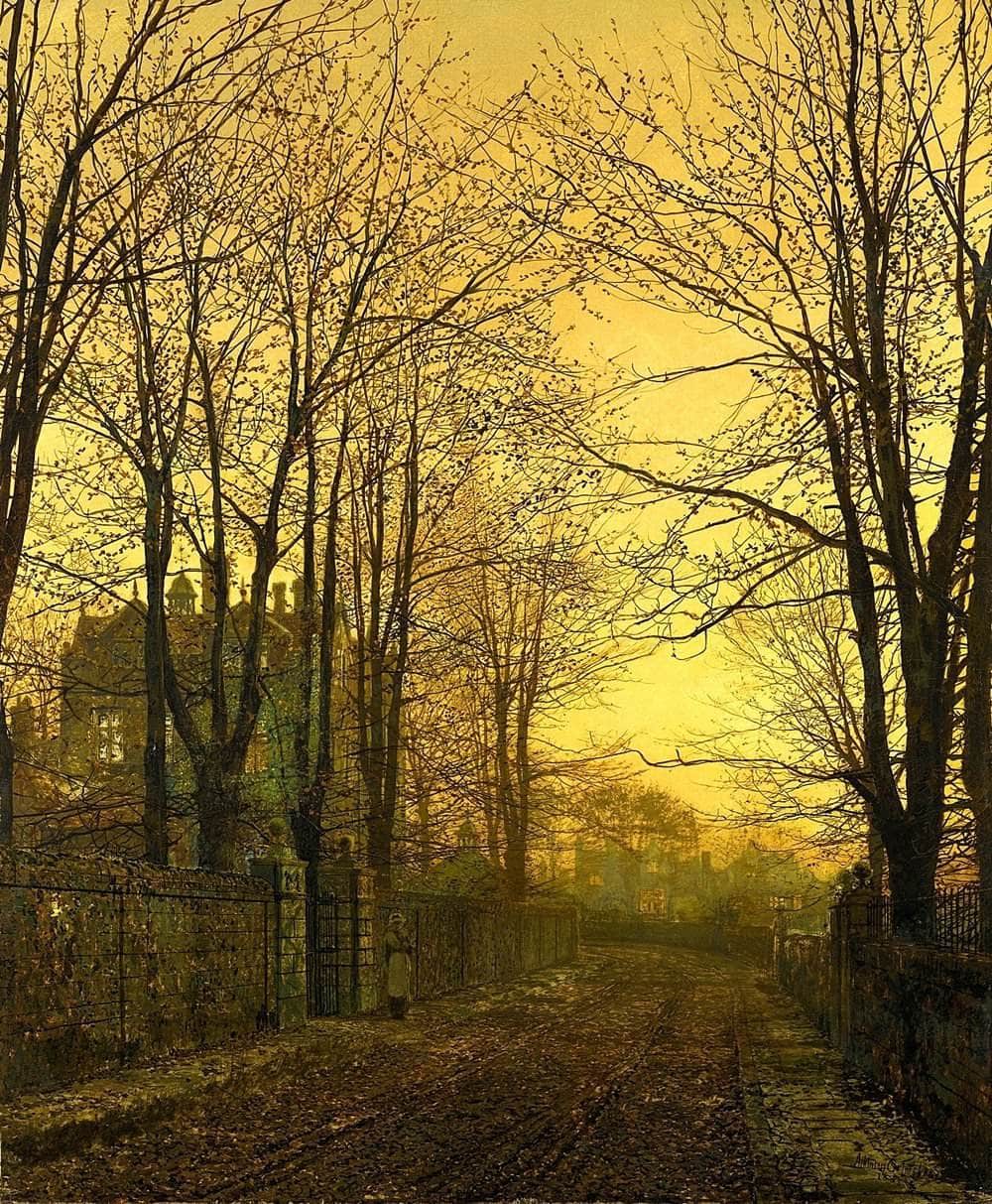 October Afterglow Painting John Atkinson Grimshaw Canvas Art Fine Art Print