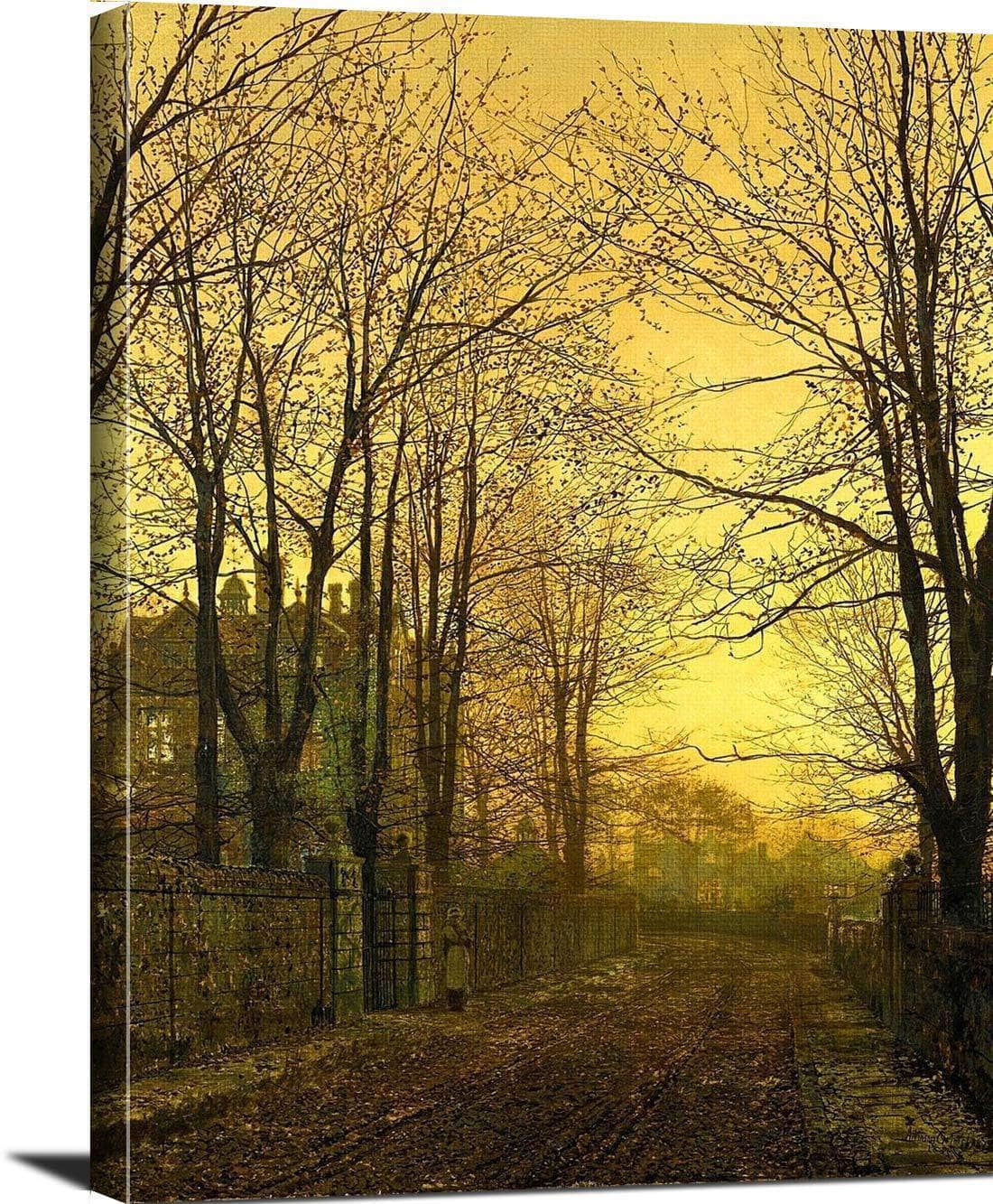 October Afterglow Painting John Atkinson Grimshaw Canvas Art Fine Art Print