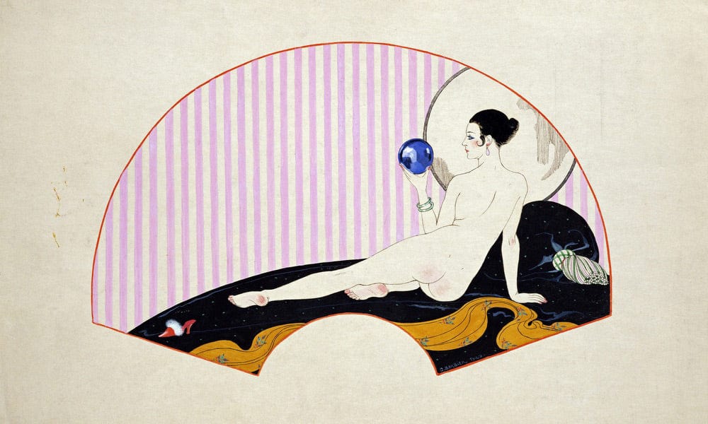 Odalisque With A Crystal Ball By Georges Barbier Fine Art Print