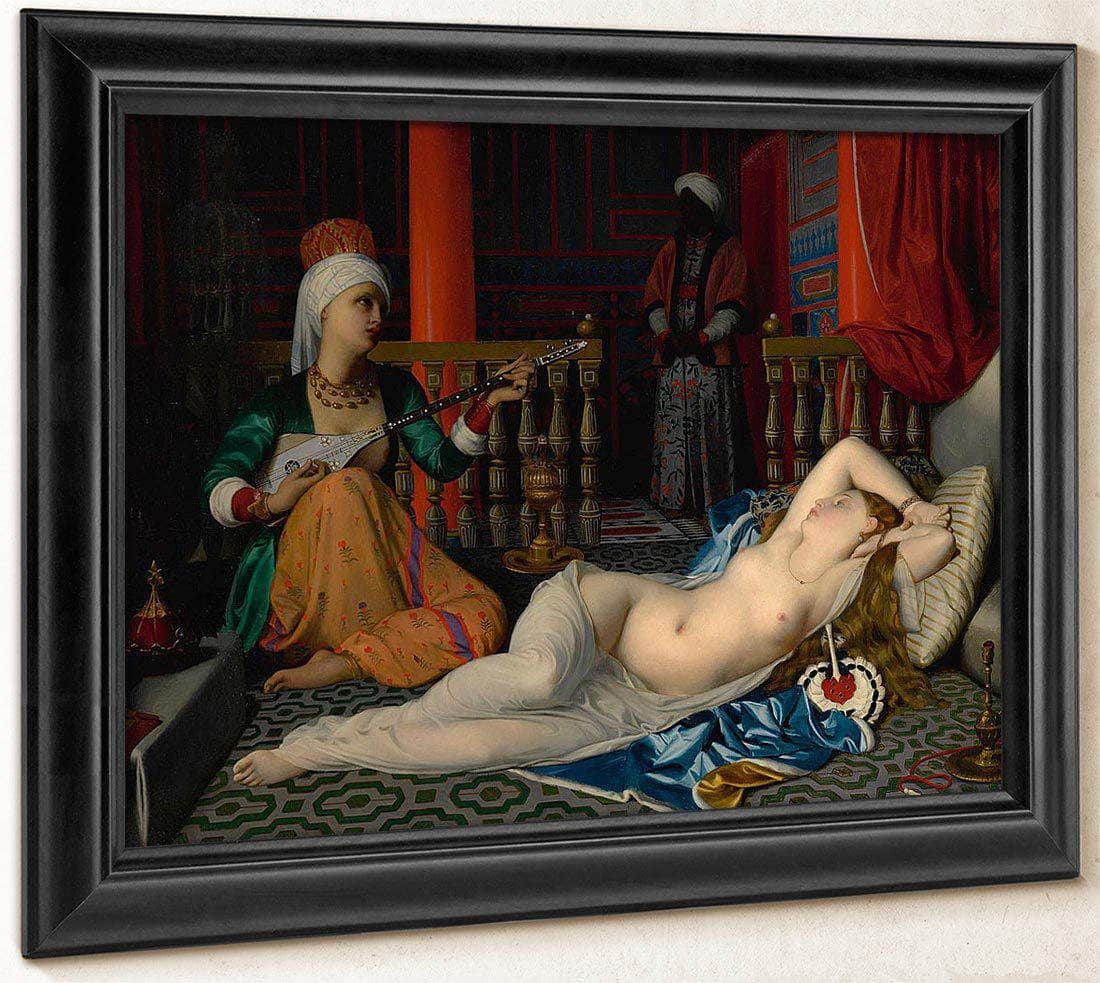 Odalisque With A Slave (Copy After Ingres) By William Mcgregor Paxton Fine Art Print