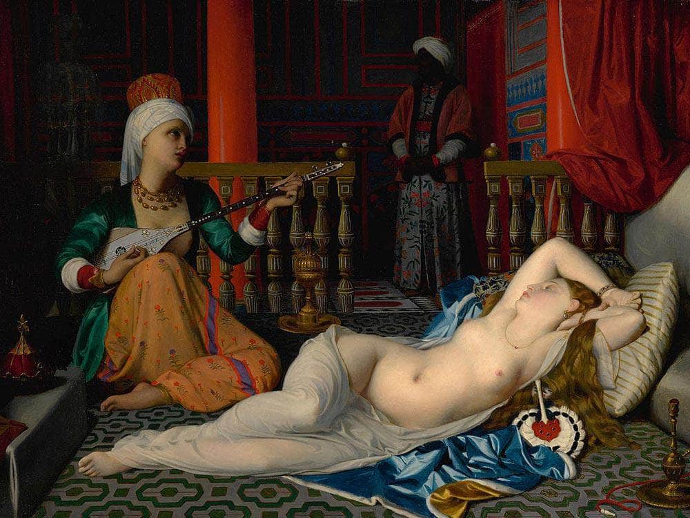 Odalisque With A Slave (Copy After Ingres) By William Mcgregor Paxton Fine Art Print