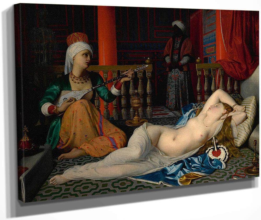 Odalisque With A Slave (Copy After Ingres) By William Mcgregor Paxton Fine Art Print