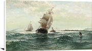 Off Atlantic Shore, Highlands Painting Edward Moran Canvas Art Fine Art Print
