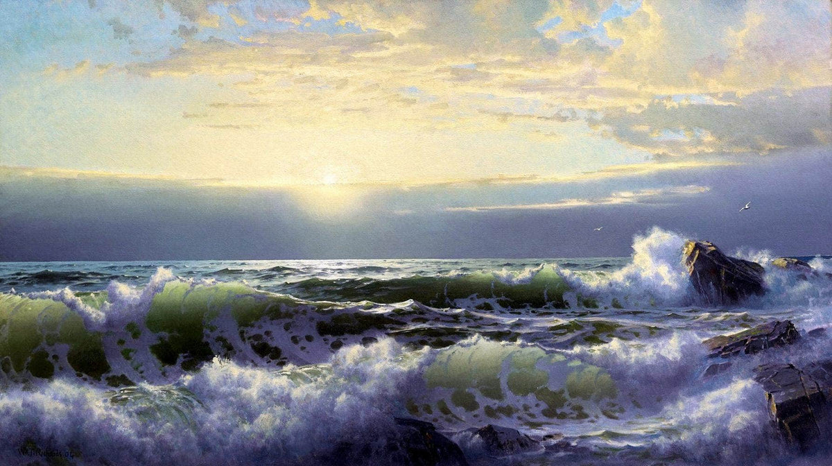 Off Conanicut, Newport Painting William Trost Richards Canvas Art Fine Art Print