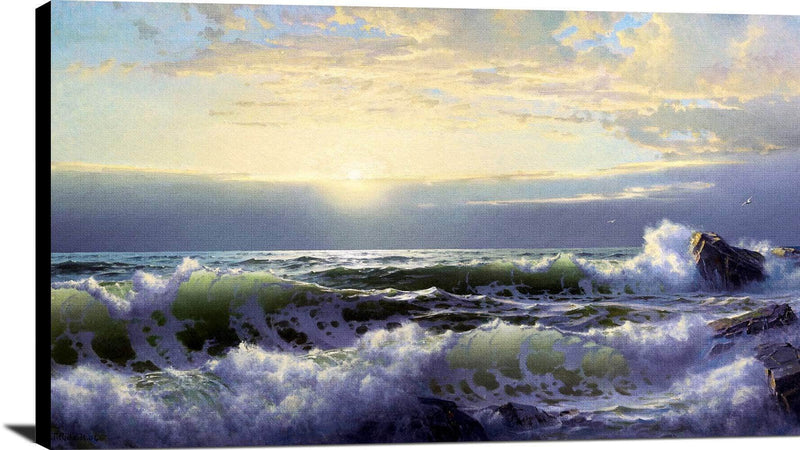 Off Conanicut, Newport Painting William Trost Richards Canvas Art Fine Art Print