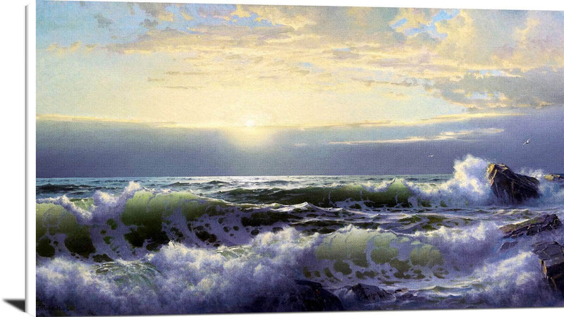 Off Conanicut, Newport Painting William Trost Richards Canvas Art Fine Art Print
