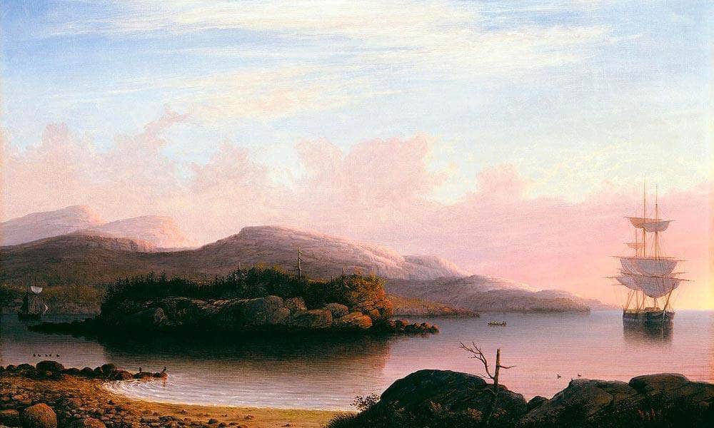Off Mount Desert Island By Henry Fitz Lane Fine Art Print
