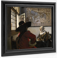 Officer And Laughing Girl 1657 By Johannes Vermeer Fine Art Print