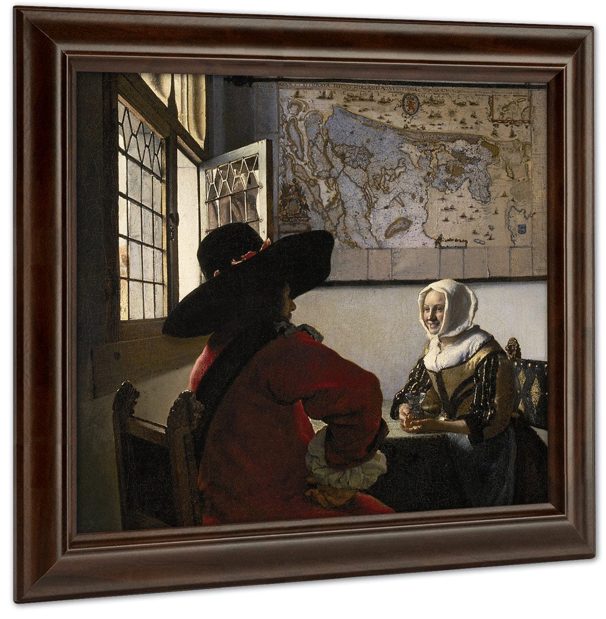 Officer And Laughing Girl 1657 By Johannes Vermeer Fine Art Print