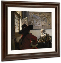 Officer And Laughing Girl 1657 By Johannes Vermeer Fine Art Print