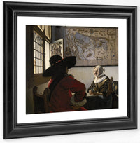 Officer And Laughing Girl 1657 By Johannes Vermeer Fine Art Print