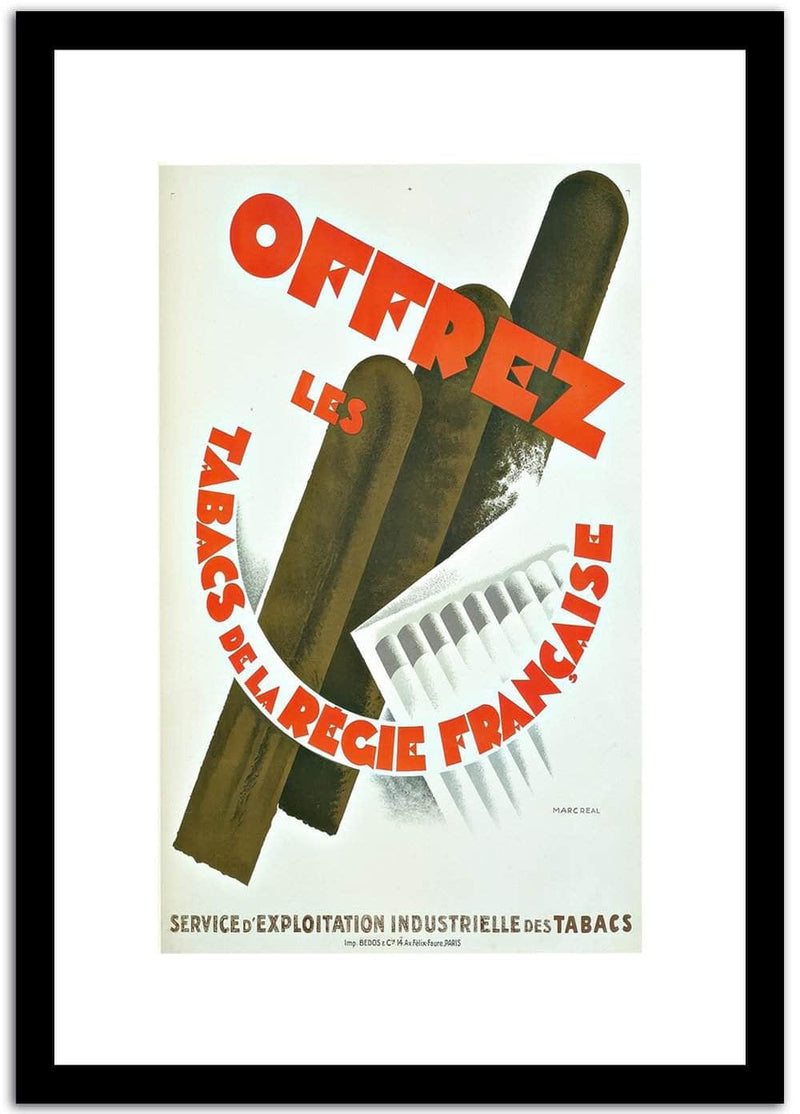 Offrez Les Tabacs Dela Recie Francaise  Art Deco Poster Fine Art Print