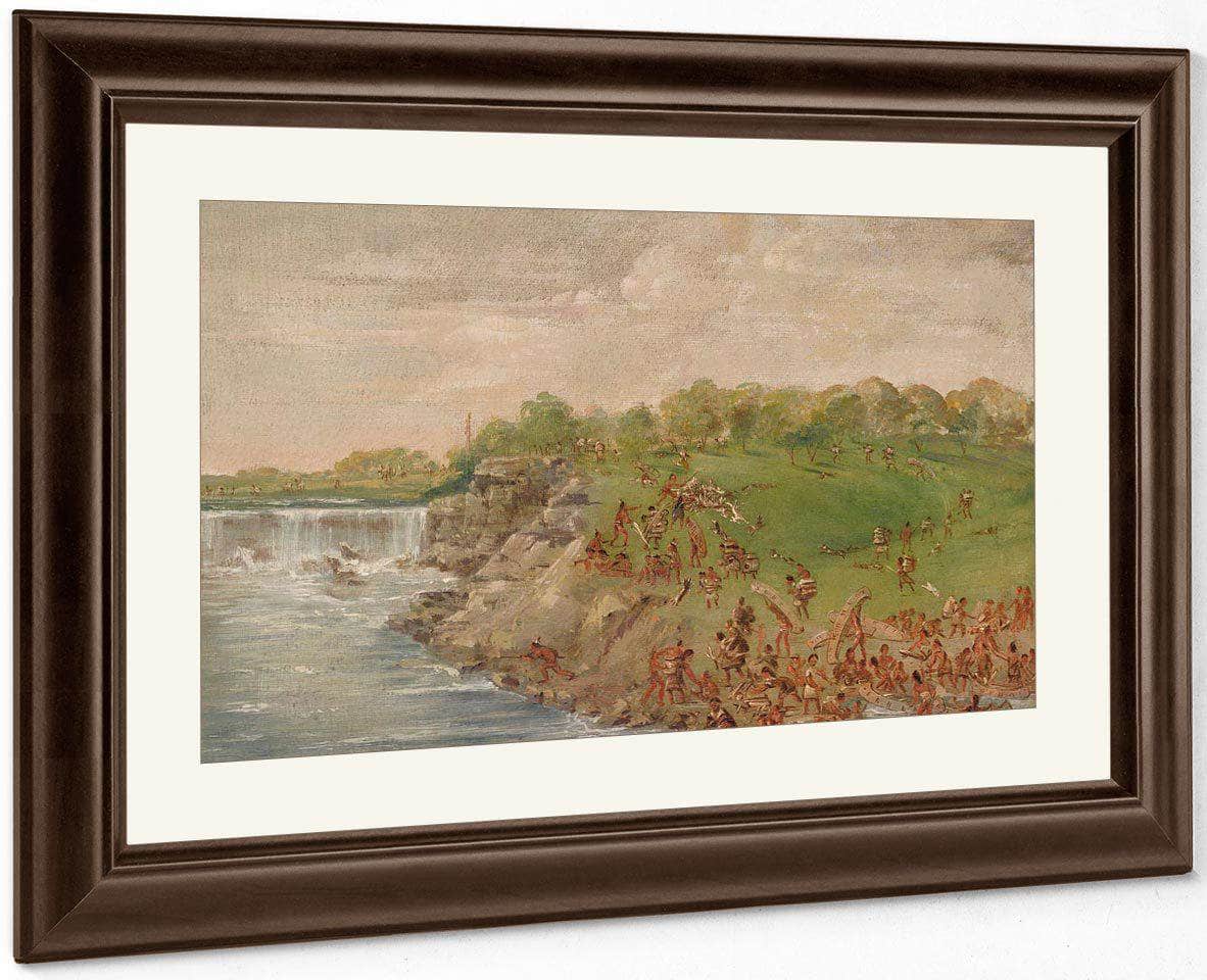 Ojibwa Portaging Around The Falls Of St. Anthony By George Catlin Fine Art Print