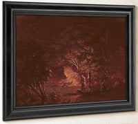 Ojibwe Spearing Salmon By Torchlight By George Catlin Fine Art Print