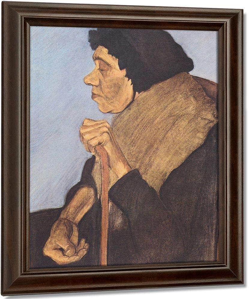 Old Blind Woman Sitting By Paula Modersohn Becker Fine Art Print