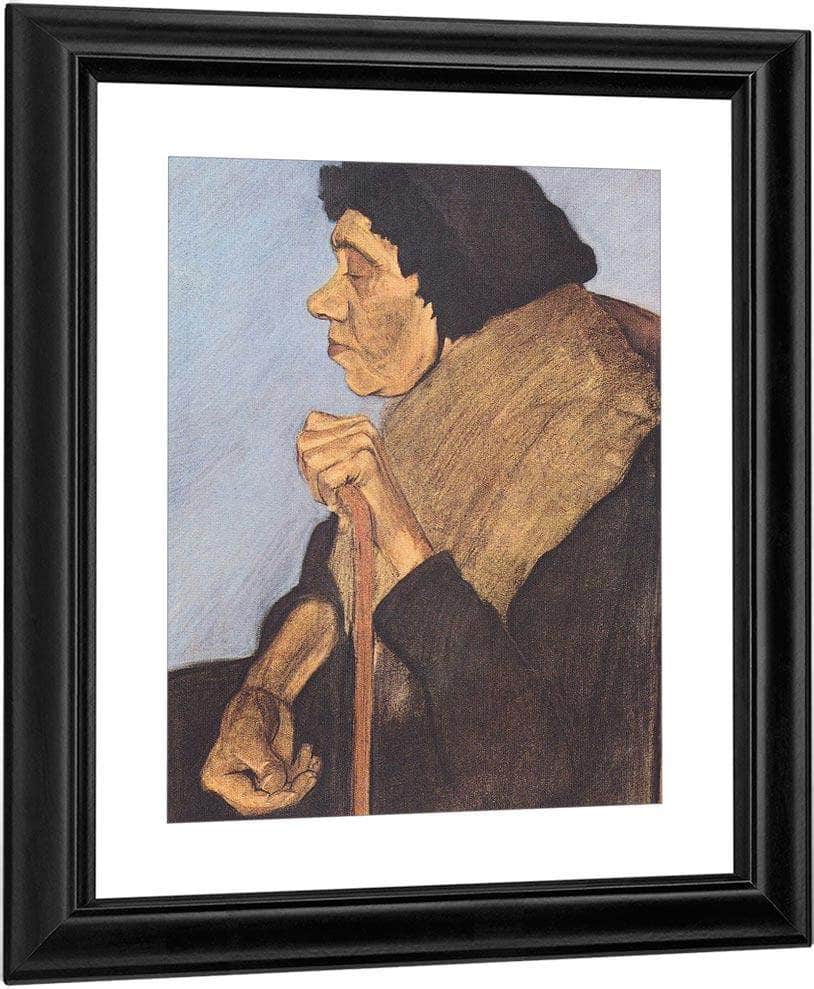 Old Blind Woman Sitting By Paula Modersohn Becker Fine Art Print