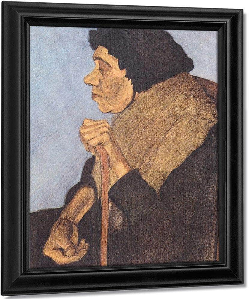 Old Blind Woman Sitting By Paula Modersohn Becker Fine Art Print