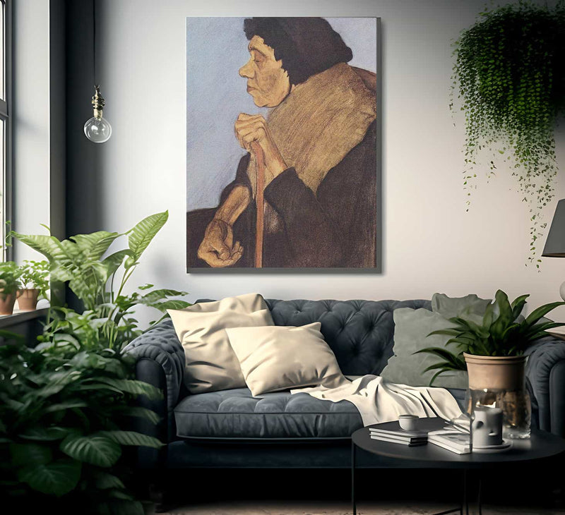 Old Blind Woman Sitting By Paula Modersohn Becker Fine Art Print