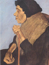 Old Blind Woman Sitting By Paula Modersohn Becker Fine Art Print
