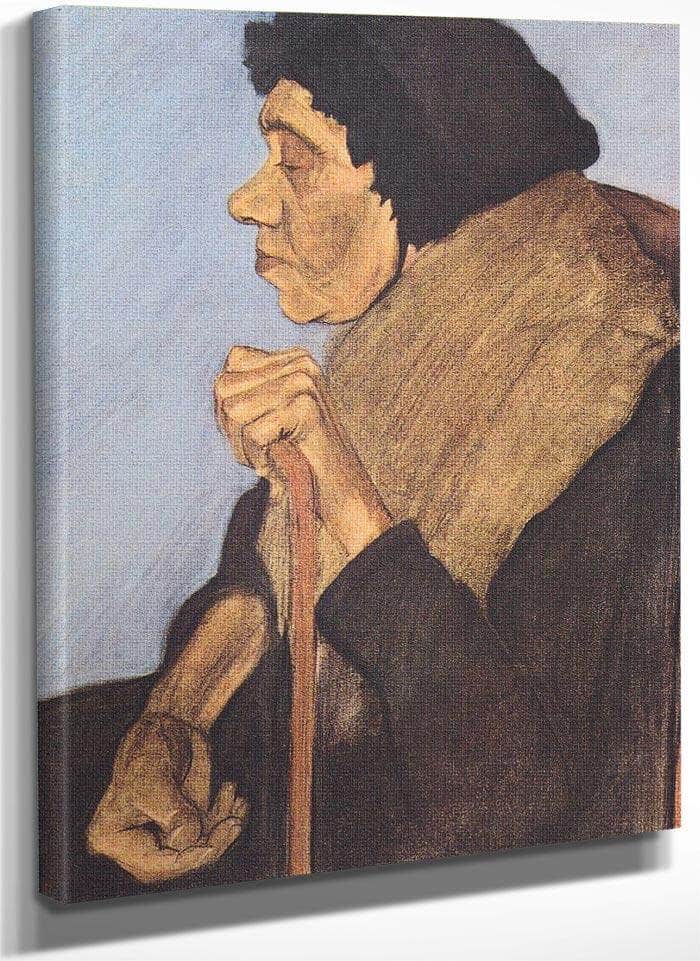 Old Blind Woman Sitting By Paula Modersohn Becker Fine Art Print