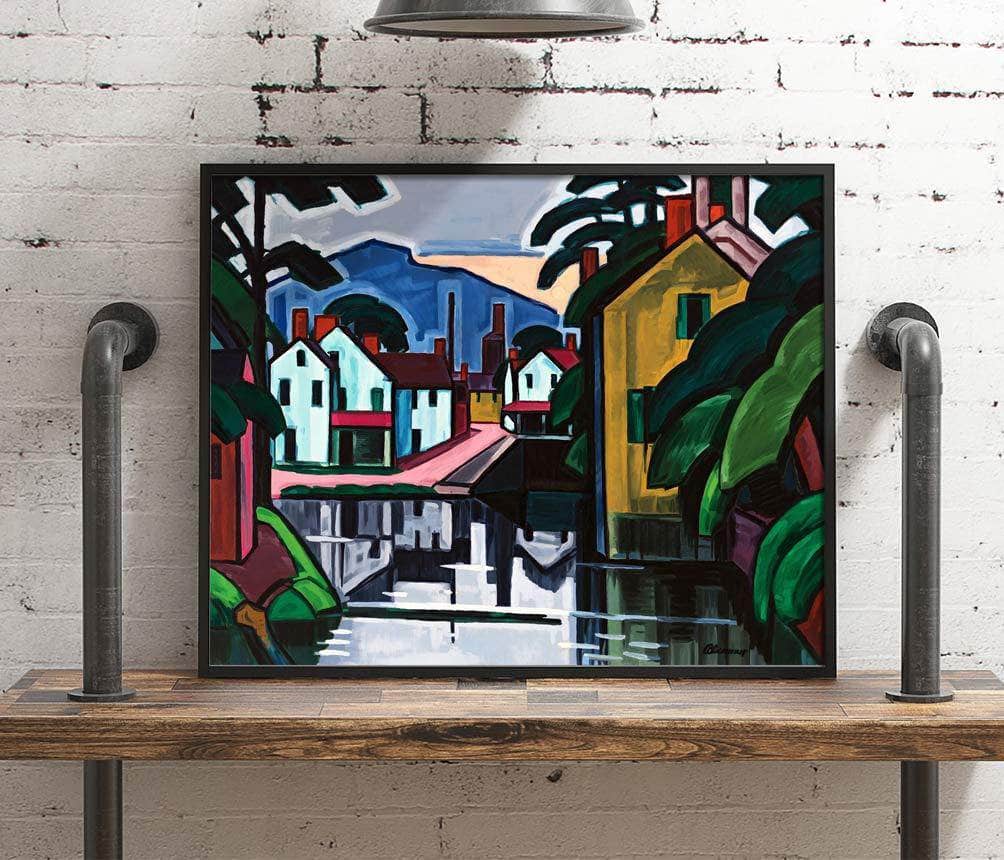 Old Canal Port Painting Oscar Bluemner Canvas Art Fine Art Print