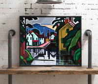 Old Canal Port Painting Oscar Bluemner Canvas Art Fine Art Print