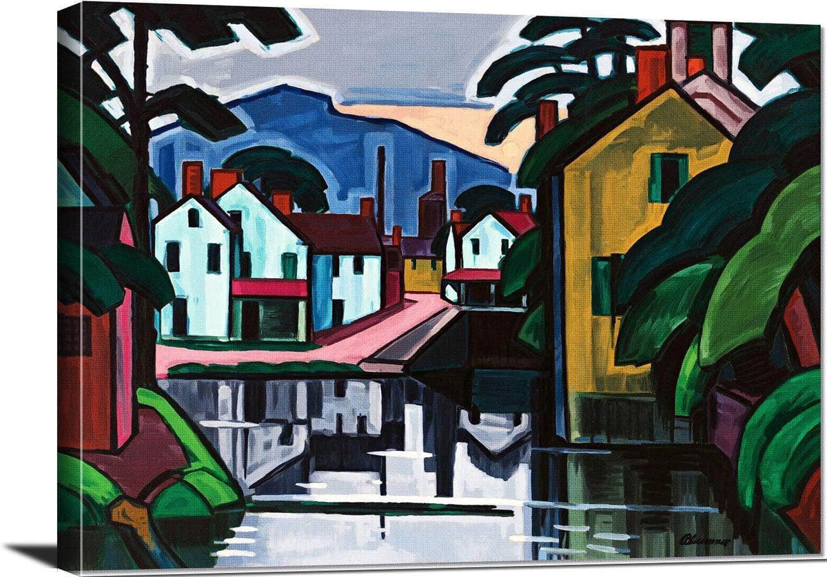 Old Canal Port Painting Oscar Bluemner Canvas Art Fine Art Print