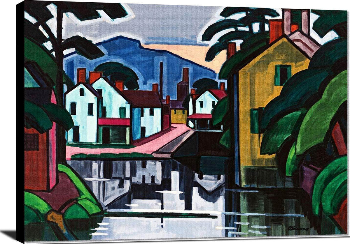 Old Canal Port Painting Oscar Bluemner Canvas Art Fine Art Print