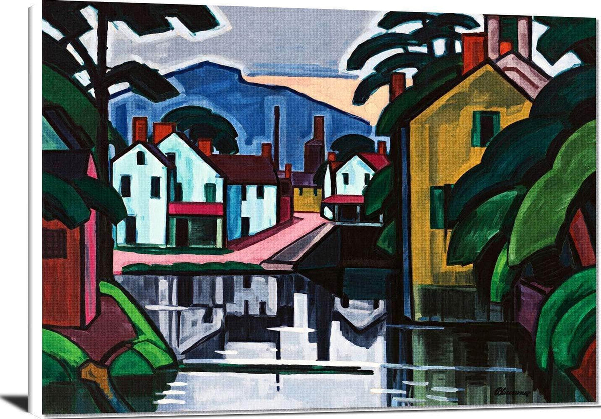 Old Canal Port Painting Oscar Bluemner Canvas Art Fine Art Print