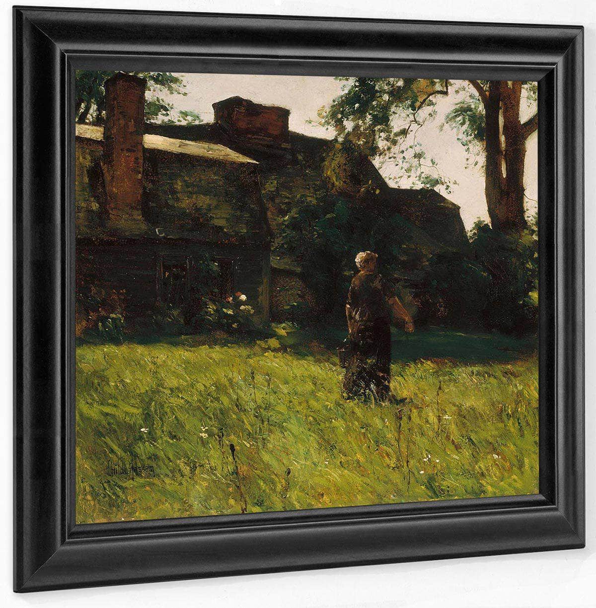Old Fairbanks House Dedham Massachusetts By Childe Hassam Fine Art Print