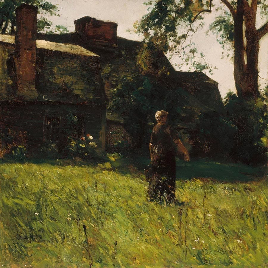 Old Fairbanks House Dedham Massachusetts By Childe Hassam Fine Art Print