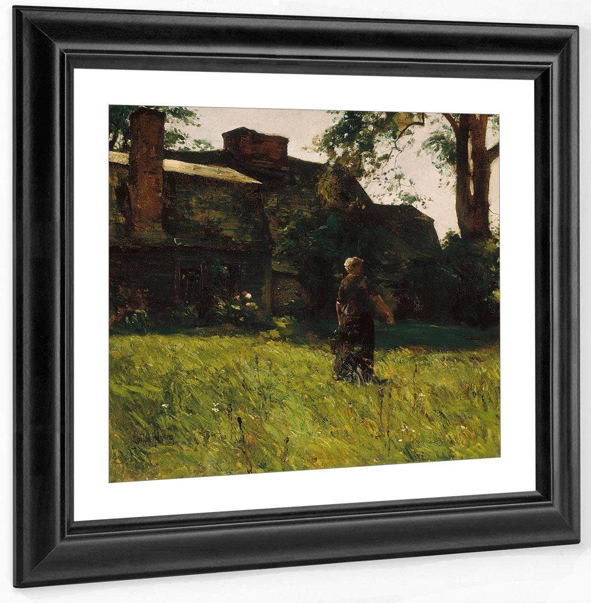 Old Fairbanks House Dedham Massachusetts By Childe Hassam Fine Art Print