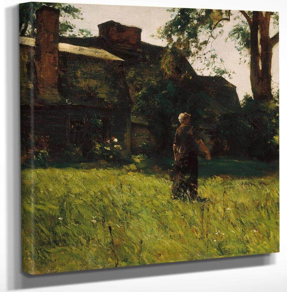 Old Fairbanks House Dedham Massachusetts By Childe Hassam Fine Art Print