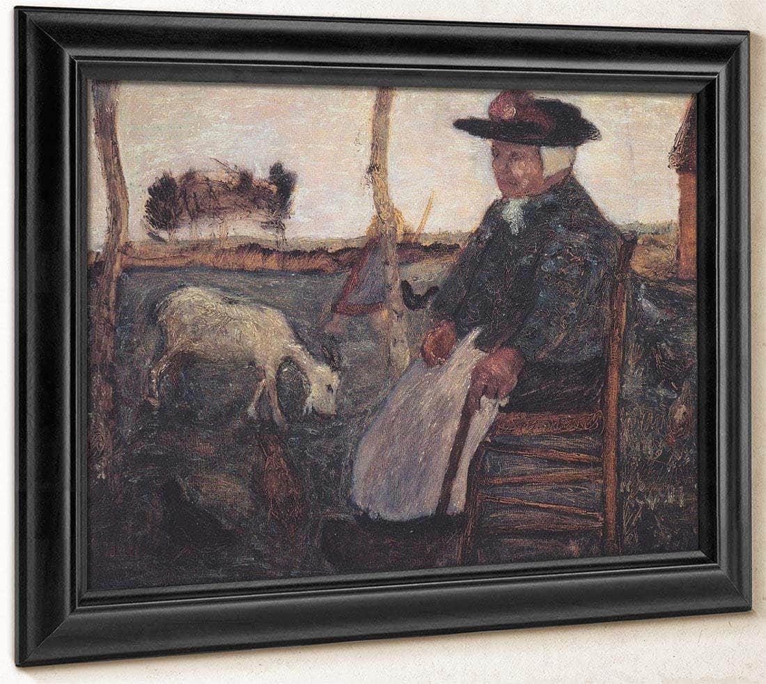 Old Farmer With A Goat By Paula Modersohn Becker Fine Art Print