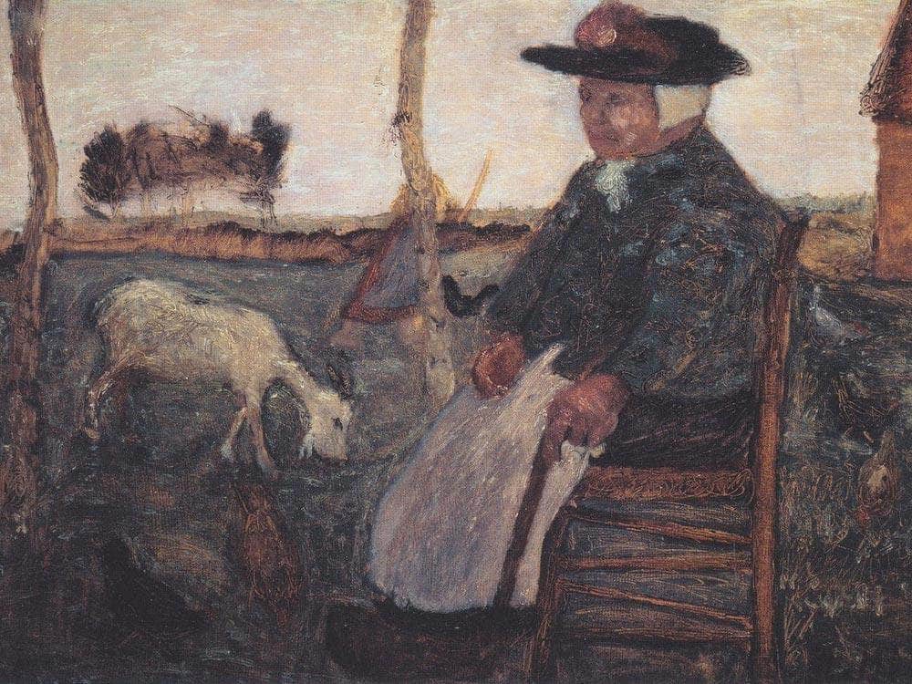 Old Farmer With A Goat By Paula Modersohn Becker Fine Art Print