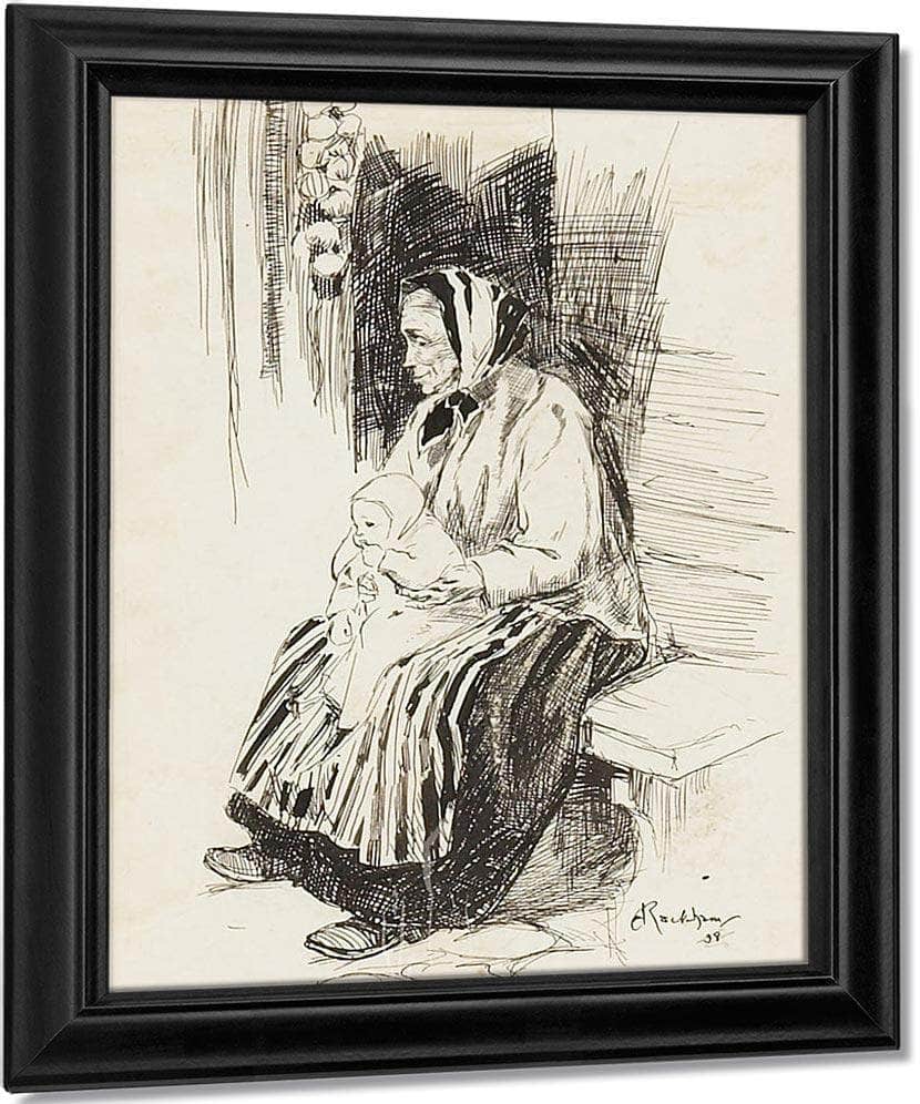 Old Lady With A Baby 1898 By Arthur Rackham Fine Art Print