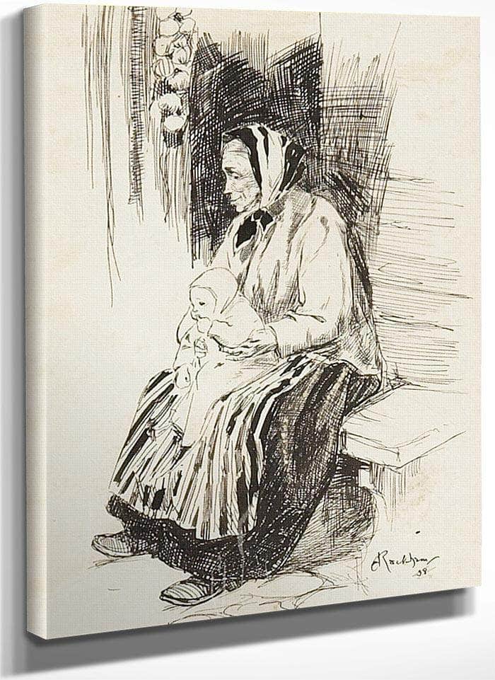 Old Lady With A Baby 1898 By Arthur Rackham Fine Art Print