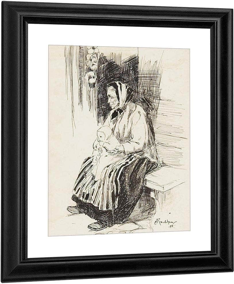 Old Lady With A Baby 1898 By Arthur Rackham Fine Art Print